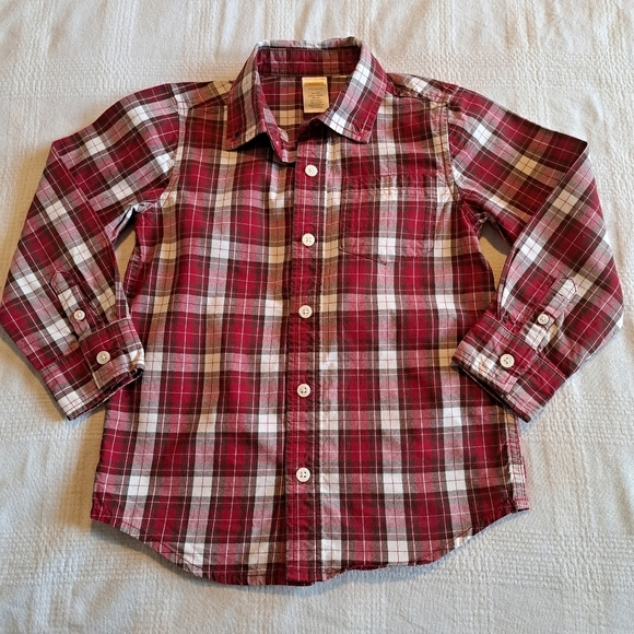 Gymboree boys size xs or 3-4 plaid button down shirt 2010 - Picture 1 of 4